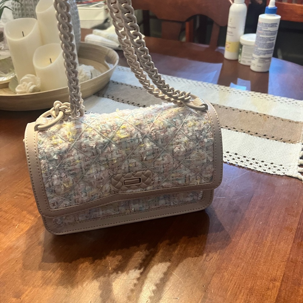 Charles & Keith Pastel Tweed Shoulder Bag